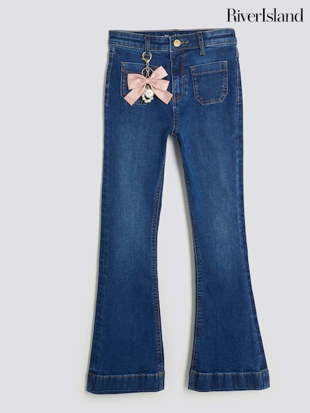 River Island Blue Girls Jupiter Snaffle Flare Jeans (W87320) | €32