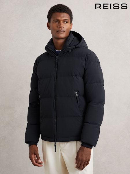 Reiss Navy Reggie Quilted Zip-Through Puffer Jacket (W87334) | €454