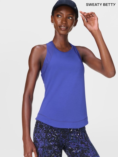 Sweaty Betty Blue Breathe Easy Mesh Run Tank Top (W87371) | €58