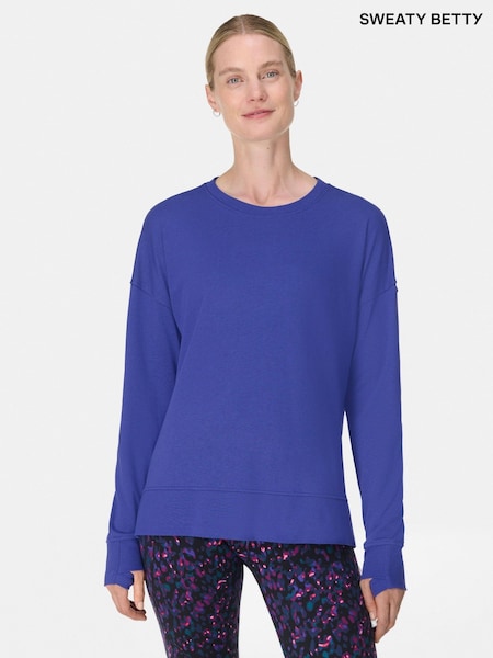 Sweaty Betty Blue After Class Longline Sweatshirt (W87372) | €66