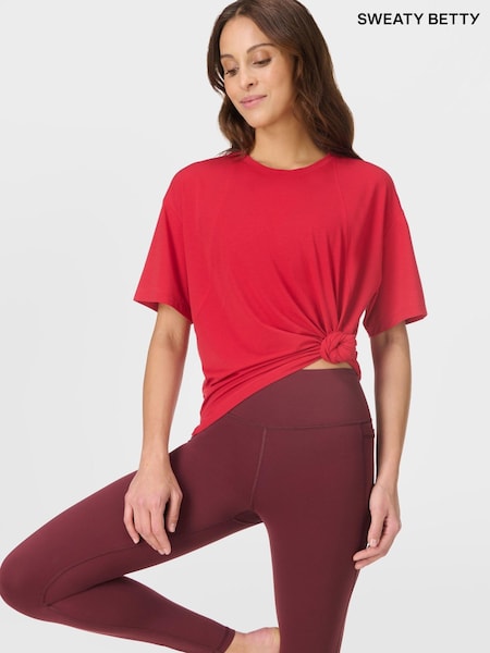 Sweaty Betty Red Soft Flow Studio T-Shirt (W87386) | 272 QAR