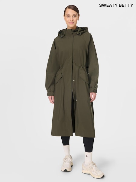 Sweaty Betty Green Motion Technical Longline Parka (W87420) | €292