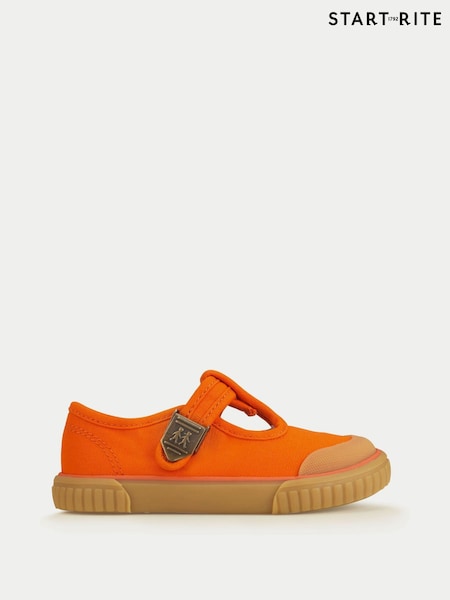 Start-Rite Kids Orange Anchor T-bar Buckle Canvas Shoes (W87636) | €37