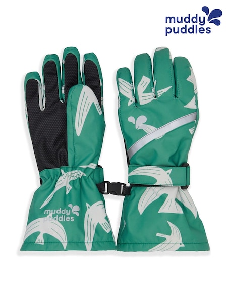 Muddy Puddles Green Waterproof Kids Ski Gloves (W87643) | R$ 295