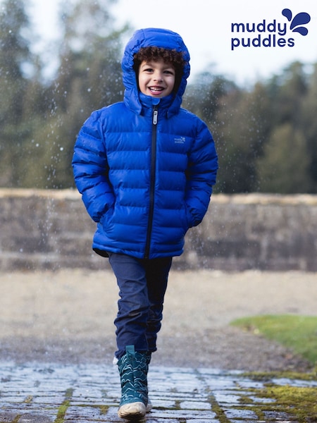 Muddy Puddles Blue Waterproof Puffer Jacket (W87648) | €113