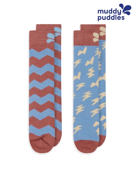 Muddy Puddles Pink Merino Mix Twin Pack Socks (W87651) | €40