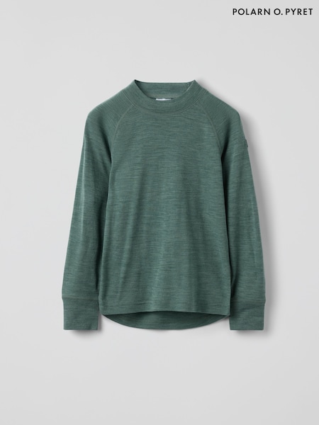 Verde - Polarn O. Pyret Merino Wool Top (W87676) | R$ 275