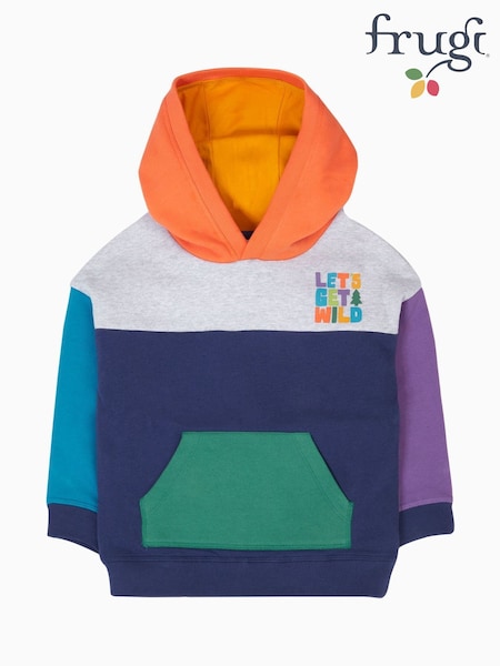 Frugi Blue Ben Colour Block Hoodie (W87840) | AED221 - AED233