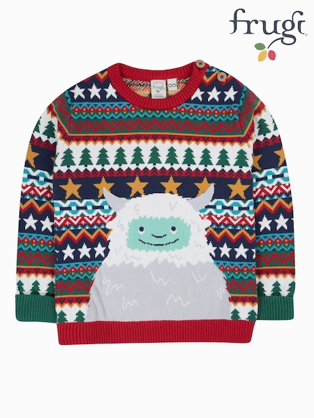 Frugi Blue Christmas Forest Fairisle Jumper (W87875) | €54 - €57