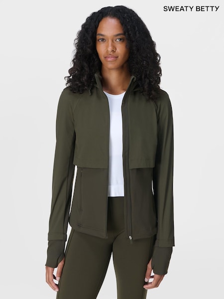 Sweaty Betty Green Pro Run Water Resistant Run Jacket (W87948) | €172
