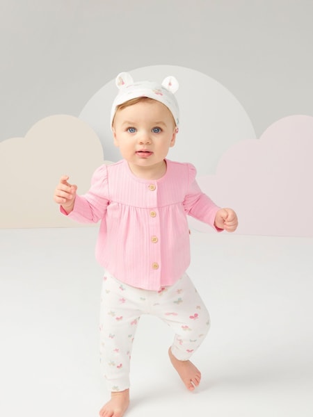 Huggies Pink Top Leggings & Hat Set 3 Piece (W87986) | AED146