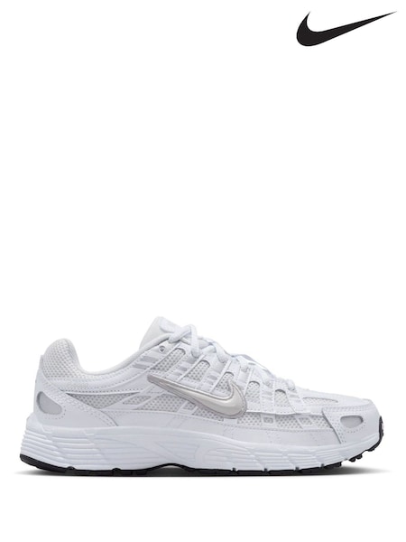 Nike White Silver P-6000 Trainers (W87988) | $212
