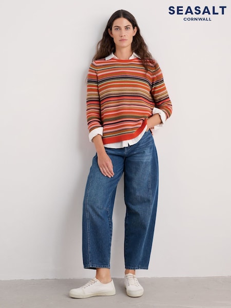 Seasalt Cornwall Orange Makers Cotton Jumper (W87997) | AED384