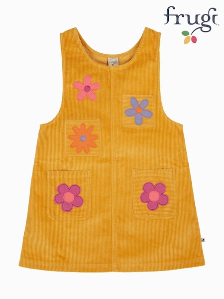Frugi Yellow Ginny Cord Pinafore Dress (W88099) | 51 € - 54 €