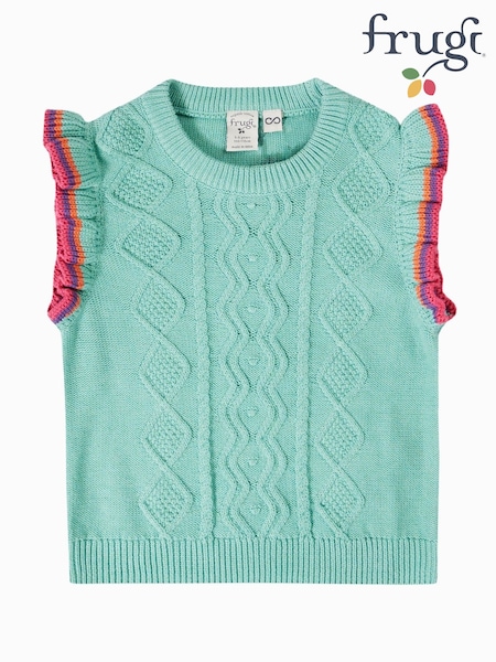 Frugi Blue Ray Ruffle Tank Top (W88102) | €40 - €42