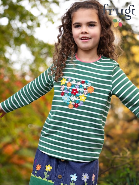 Frugi Green Louise Embrodiered Top (W88113) | €29 - €32