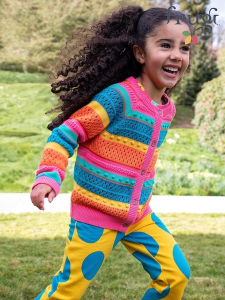 Frugi Blue Rowe Rainbow Cardigan (W88115) | 168 QAR - 178 QAR