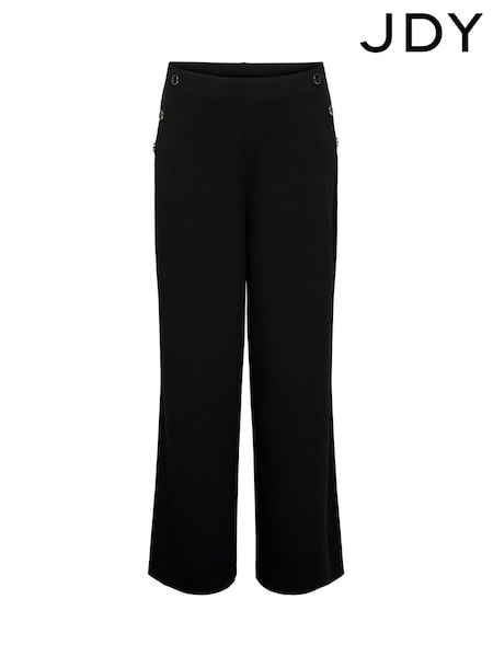 JDY Black Button Detail Wide Leg Trousers (W88124) | €37