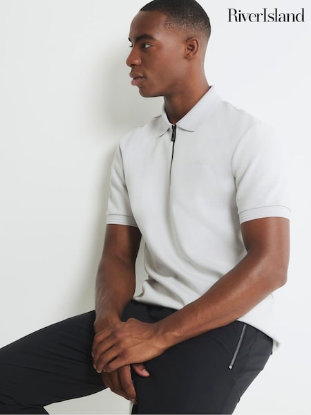 River Island Grey Slim Fit Scuba T-Shirt (W88183) | €43