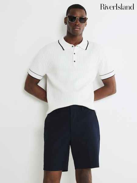 River Island Unbelted Core Decal Chino Shorts (W88189) | 223 LEI