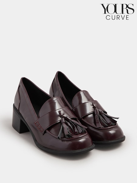 Yours Curve Red Extra Wide Fit Extra Wide Fit Heeled Tassel Loafers (W88281) | €52