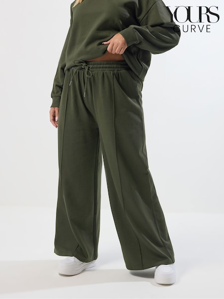Verde - Yours Curve Wide Leg Joggers (W88284) | R$ 235