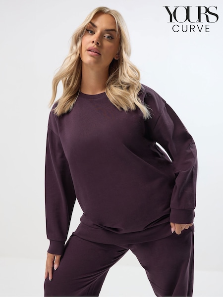 Roxa - Yours Curve Crew Neck Sweatshirt (W88286) | R$ 215