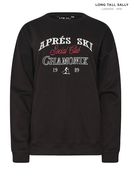 Long Tall Sally Black Apres Embroidered Sweatshirt (W88293) | R$ 285
