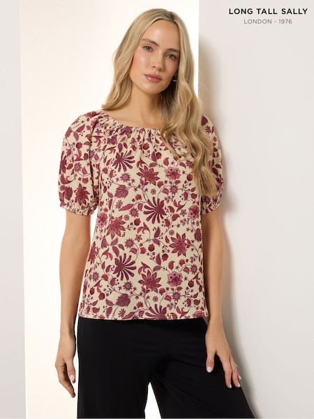 Castanho - Long Tall Sally Floral Print Tassel Boho Top (W88296) | R$ 295