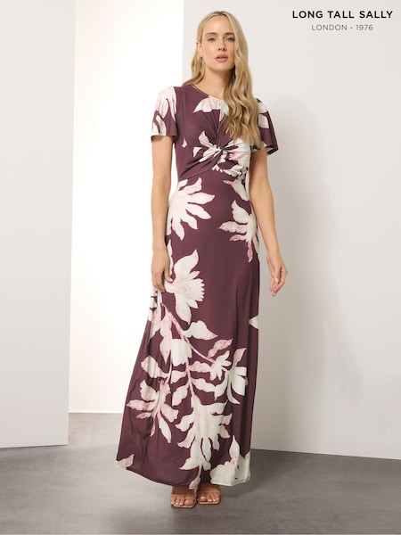 Long Tall Sally Red Ruched Maxi Dress (W88307) | AED291