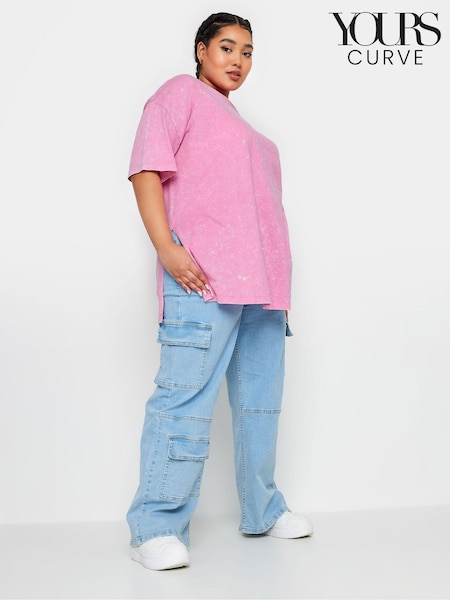 Yours Curve Oversized Side Split 100% Cotton Top (W88320) | R$ 195