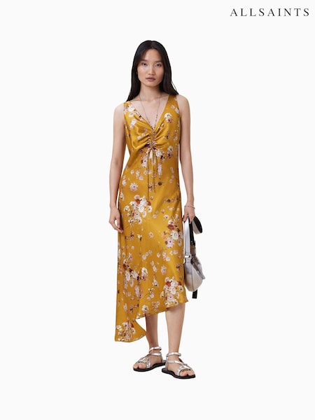 AllSaints Yellow Alexi Dress (W88328) | AED1,159