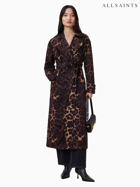 AllSaints Brown Abel Trench Coat (W88337) | OMR182