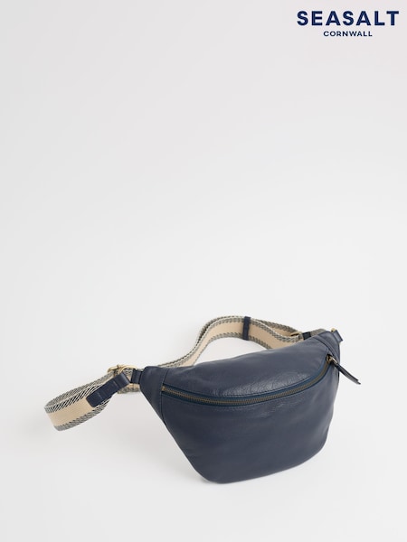 Seasalt Cornwall Blue Wyllow Cross-Body Leather Bag (W88365) | €111