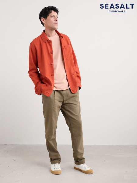 Seasalt Cornwall Orange Mens Well Wright Worker Jacket (W88375) | 495 QAR