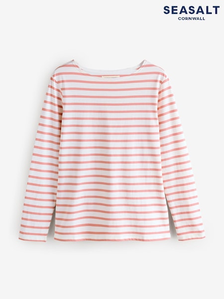 Seasalt Cornwall Pink Sailor Shirt in Certified Cotton Jersey (W88446) | €47