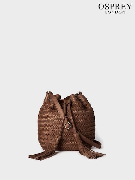 Osprey London The Joss Woven Leather Bucket Brown Bag (W88469) | R$ 1.730