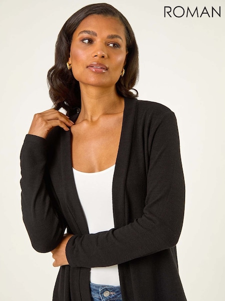 Roman Black Longline Knit Cardigan (W88495) | R$ 385