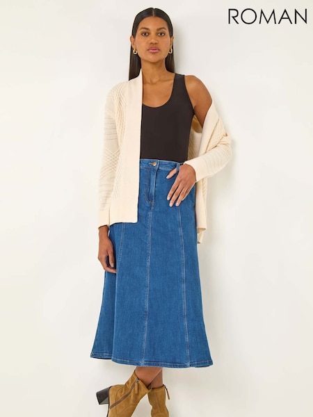 Roman White Textured Knit Cardigan (W88498) | R$ 545