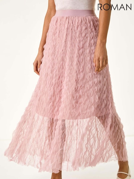 Rosa - Roman Textured Mesh Skirt (W88513) | R$ 580