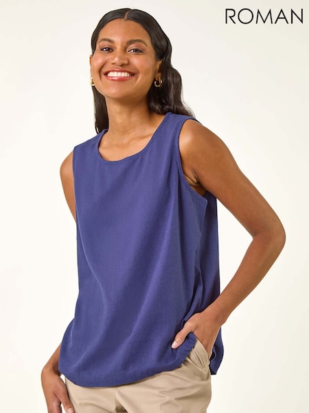 Roman Button Back Vest Top (W88521) | R$ 385