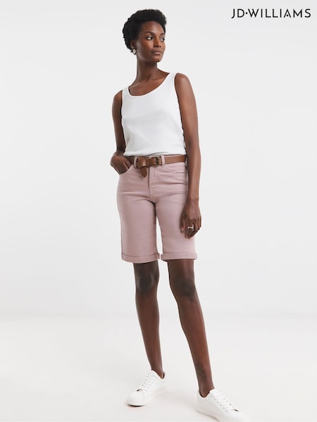 JD Williams Pink 24/7 Denim Knee Length Shorts (W88729) | €35