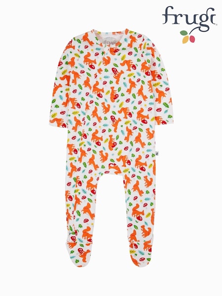 Frugi Kimono Zip White Sleepsuit (W89013) | €32