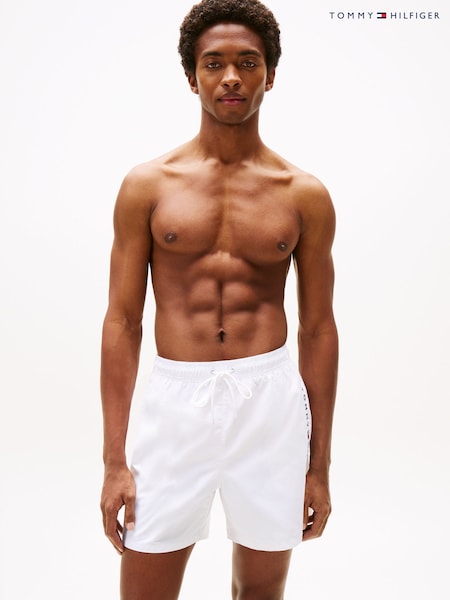 Tommy Hilfiger White Original Drawstring Mid Length Swim Shorts (W89026) | €69