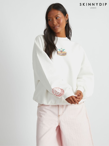 Skinnydip White The Simpsons x Krusty Burger Sweatshirt (W89076) | €50