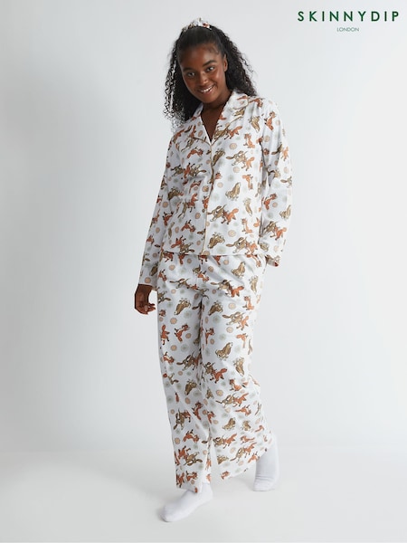 Skinnydip Disney Fox & the Hound White Pyjamas Set in Ecru (W89111) | ‏198 د.إ.‏