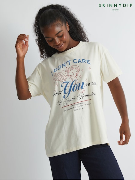 Skinnydip White I Dont Care T-Shirt (W89119) | R$ 235