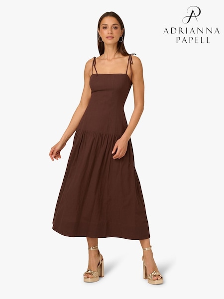 Adrianna Papell Solid Brown Dress (W89151) | €178