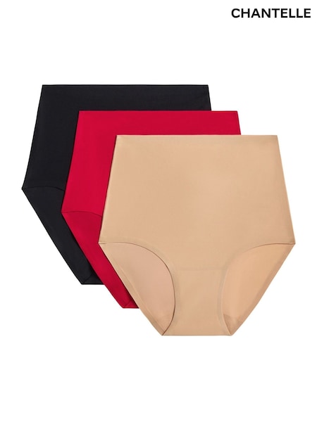 Chantelle One Size Soft Stretch Seamless High Waisted Black Knickers 3 Pack (W89268) | €63