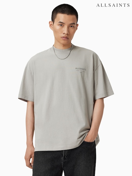 AllSaints Light Grey Xander Short Sleeve Crew T-Shirt (W89290) | €78
